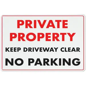 Private Property Keep Drive Clear No Parking Sign Safe Sign, Signs Outdoor, 12 X 8 In, Sign For Home, Business, Driveway Alert