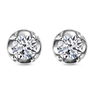 D'Joy Lab Grown Diamond I2 0.20 ctw Stud Earrings in Rhodium Over Sterling Silver Christmas Gifts