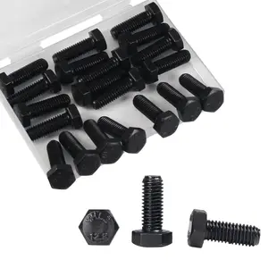 20 count M8 Hex  M8x20mm Carbon Steel Grade 12.9 Black Oxide 1.25mm Pitch Fully Threaded Hex Tap  Hexagon  Screw Machine  Right Hand