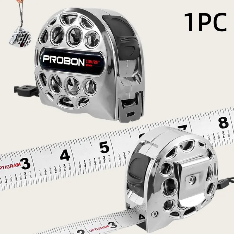 25 FT/7.5 M Heavy-Duty Stainless Steel Retractable Measuring Tape - Double-Sided Scale, Waterproof, Multifunctional for Construction, Home Projects, Work Tools, Work Accessories, Tools and Gadgets, Father's Day Gifts for Dad