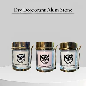Alum Stone & Musk Dry Deodorant for Under Arms - Scented for Fresh Breath & Sweat Prevention - Convenient Sponge Application - Essential Body Freshener