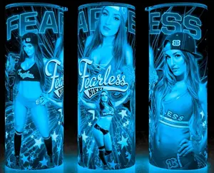 Glow in the Dark Nikki Bella Fearlesss Sexy Wrestling Cup Mug Tumbler 20oz Drinkware Stainless Steel Insulated  Reusable Portable
