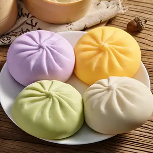 Smiling Dumpling Squishy & Bao Bun Fidget Jumbo 10cm Soft Squishies Toys for Stress Relief Ultra-Realistic Design Vibrant Macaron Colors Mystery Easter Basket Stuffer Sensory Bundle