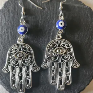 Hamsa Hand Earrings Female