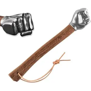 Fist Hammer, 2.1-pound stainless steel solid wood handle hammer, suitable for car, outdoor camping, multi-purpose handicrafts and hardware tools, also a great gift choice (Hammer Fist Silver)