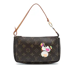 Pre-owned Louis Vuitton Canvas Coated, Leather Travel Bags Pochette Accessoires Limited Edition Monogram Murakami Panda by Rebag