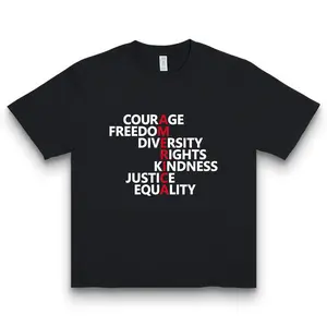 Courage Freedom Anti-discrimination Slogan Print T-shirt Edgy Equality Casual Top