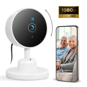 1080P/2.4G WiFi Camera ,360°Horizontal and 90°Vertical Rotation,Smart Home Security  Monitor  with IR Night Vision ,2-way Audio, TF Card /Storage Cloud,  Mini Portable Camcorders For Baby/Pet, Remote Access White Security Camera, IP Camera
