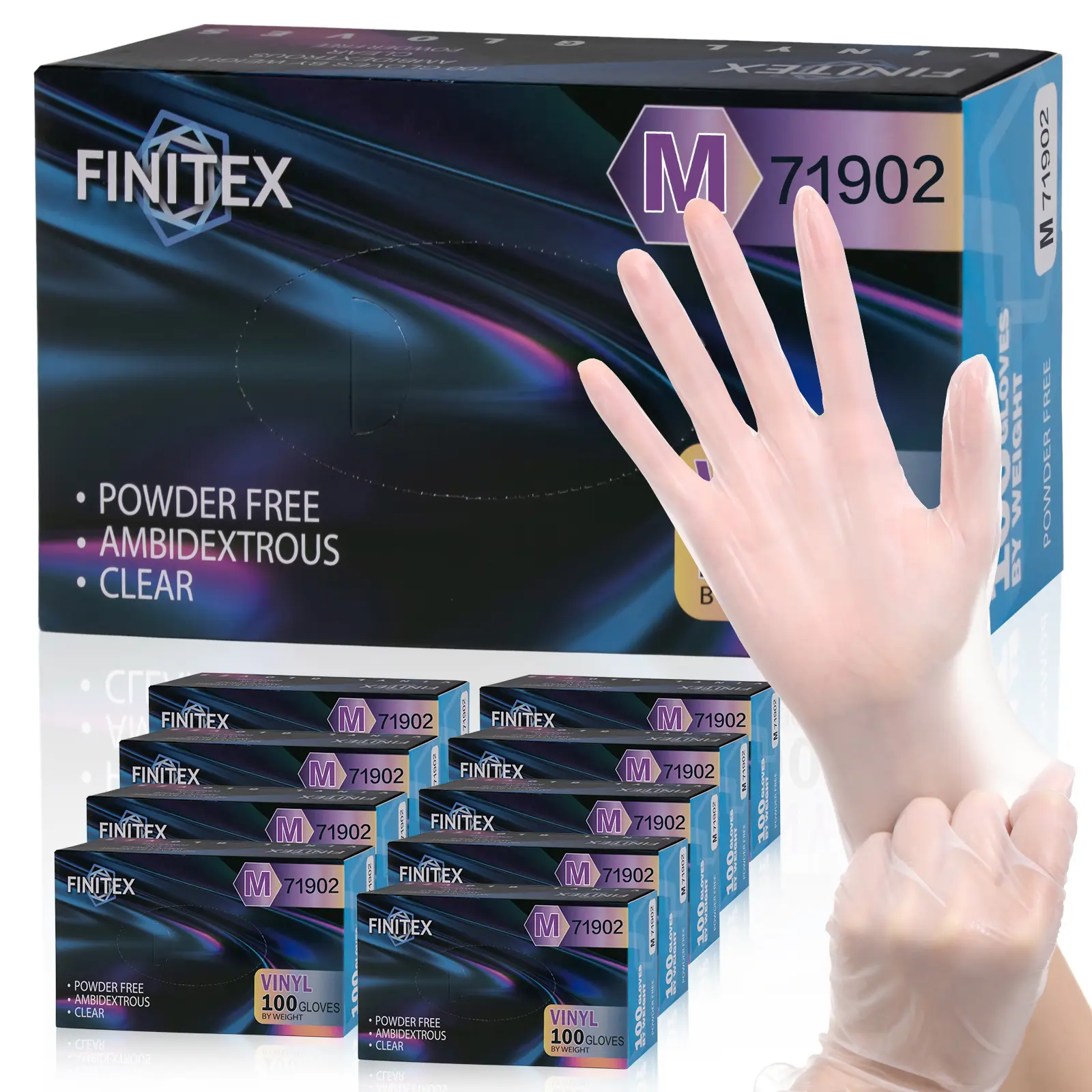 1000PCS Vinyl Disposable Gloves, FINITEX Latex-Free Food Household Safe Touch Screen Clear Hand Protection Tear&Rip-Resistant Non-Slip Cleaning Gloves,Spring Dad Boyfriend Holiday Love mother Fathersdaygift MemorialDay