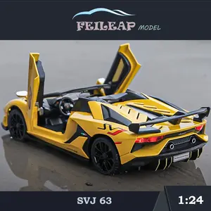 1/24 Scale Lamborghini SVJ 63 Supercar Model Sound and Light Series Metal Die-cast Toy Vehicle Children's Boys Gift Decoration
