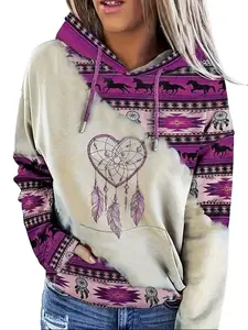 Women's Ethnic Style Retro Print Hoodie