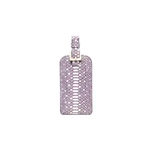Vesper Embossed Luggage Tag in Magenta
