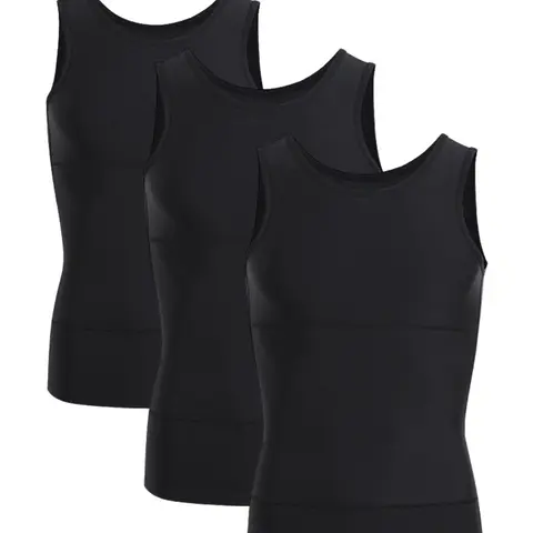 Men's Solid Color Compression Shapewear Tank Top, Breathable Comfortable Shapewear Vest, Tummy Control Shaper for Men, Waist Trainer Cincher, Shapewear Body Shaper, Shapewear Body Sculpting