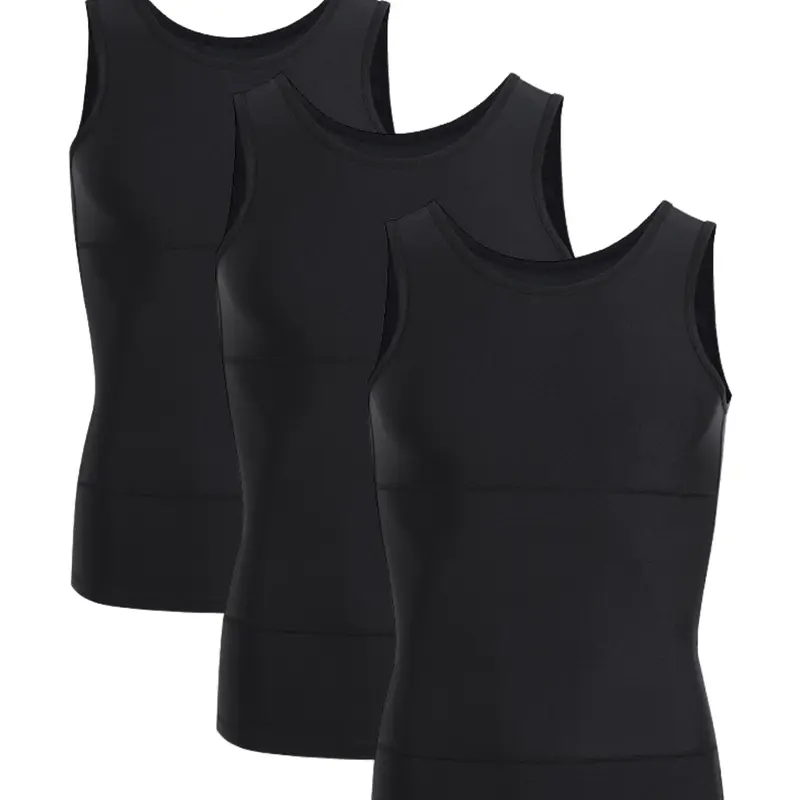 Men's Solid Color Compression Shapewear Tank Top, Breathable Comfortable Shapewear Vest, Tummy Control Shaper for Men, Waist Trainer Cincher, Shapewear Body Shaper, Shapewear Body Sculpting