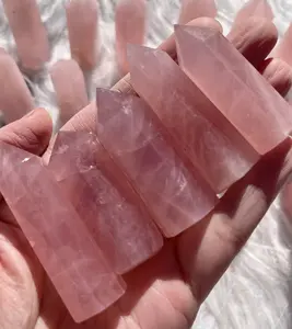 1count Natural rose quartz tower