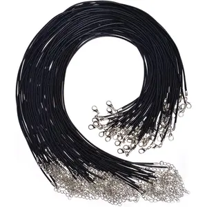 100 count Necklace Cord for  Making, Black Waxed String Bracelet Making Supplies