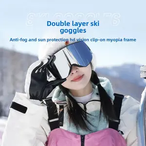 Winter ski goggles, high-definition anti-fog, double-layer cylindrical, outdoor warmth, windproof goggles, snow mountaineering, coca, myopia  fall  line envy lash goggles ombre  glasses lagoggles gift Men's and Women's Multisport Goggles