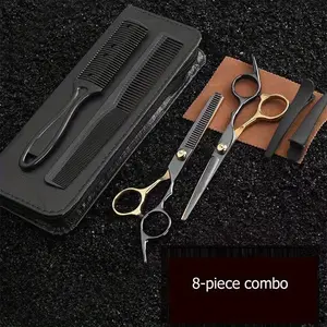 Perfect for Men, Women - 8-Piece Professional Durable Hair Cutting Scissors Kit
