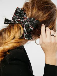 Tweed Fray Bow - Classic Design, Multiple Colors Available, Choose Your Fastener for Custom Fit