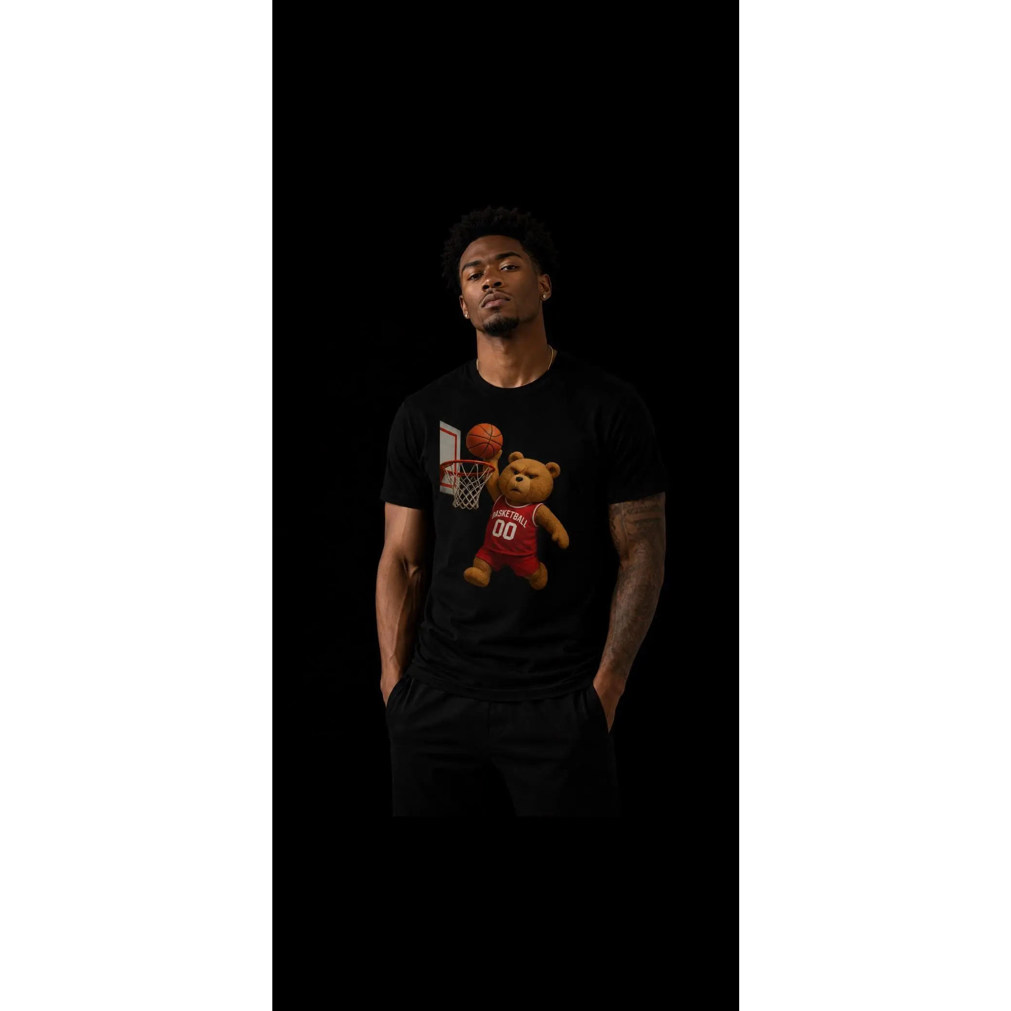 Basketball Teddy Bear Tee | Cute Slam Dunk Bear Shirt