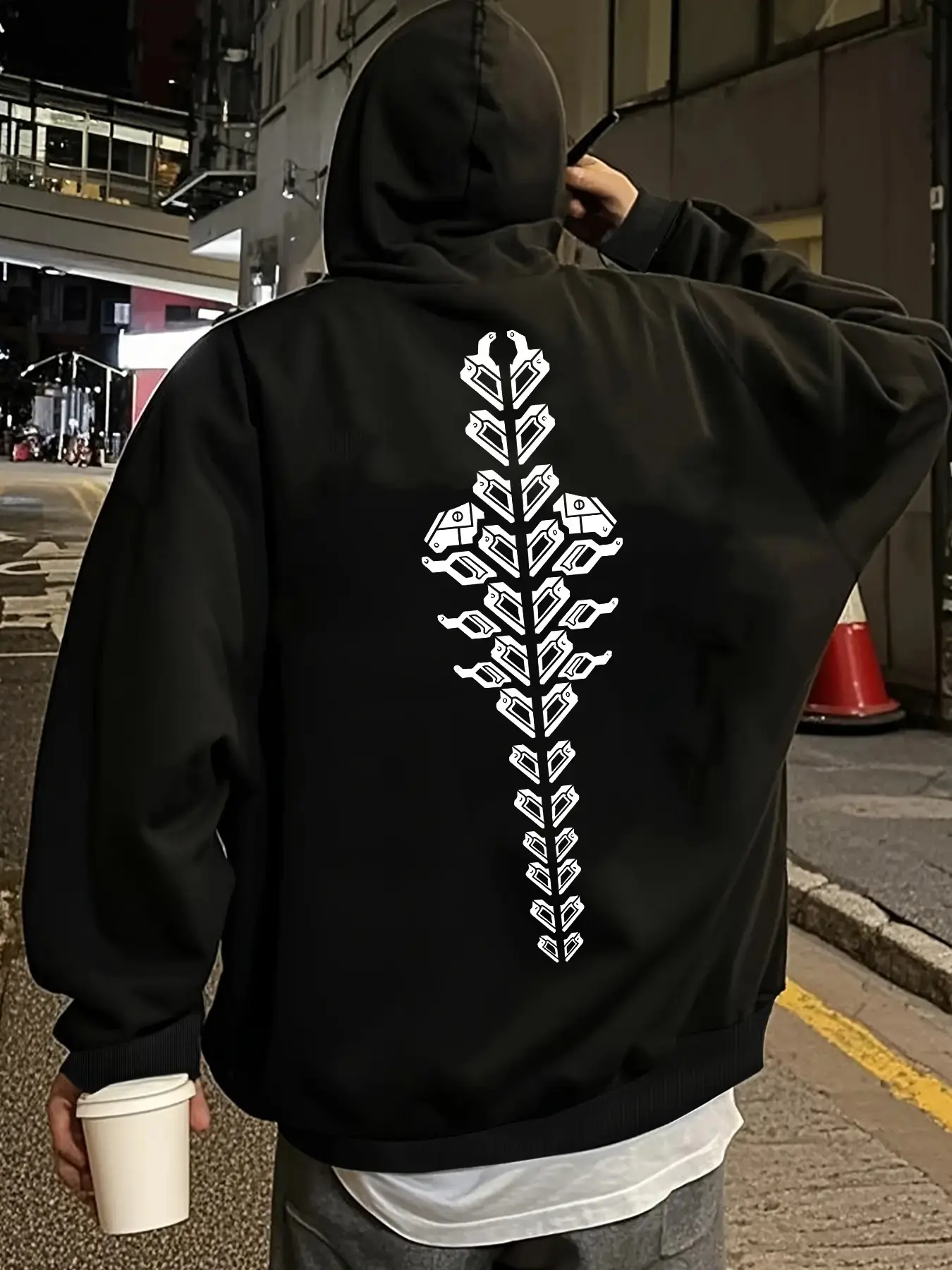 Men's Graphic Print Fitted Hoodie Sweatshirts Long Sleeve Casual Sandevistan Cyberpunk Edge Merchandise, Graphic Streetwear Clothing, Vintage Fabric Design Aesthetics with Chozo Curse Technology, Perfect for Fans