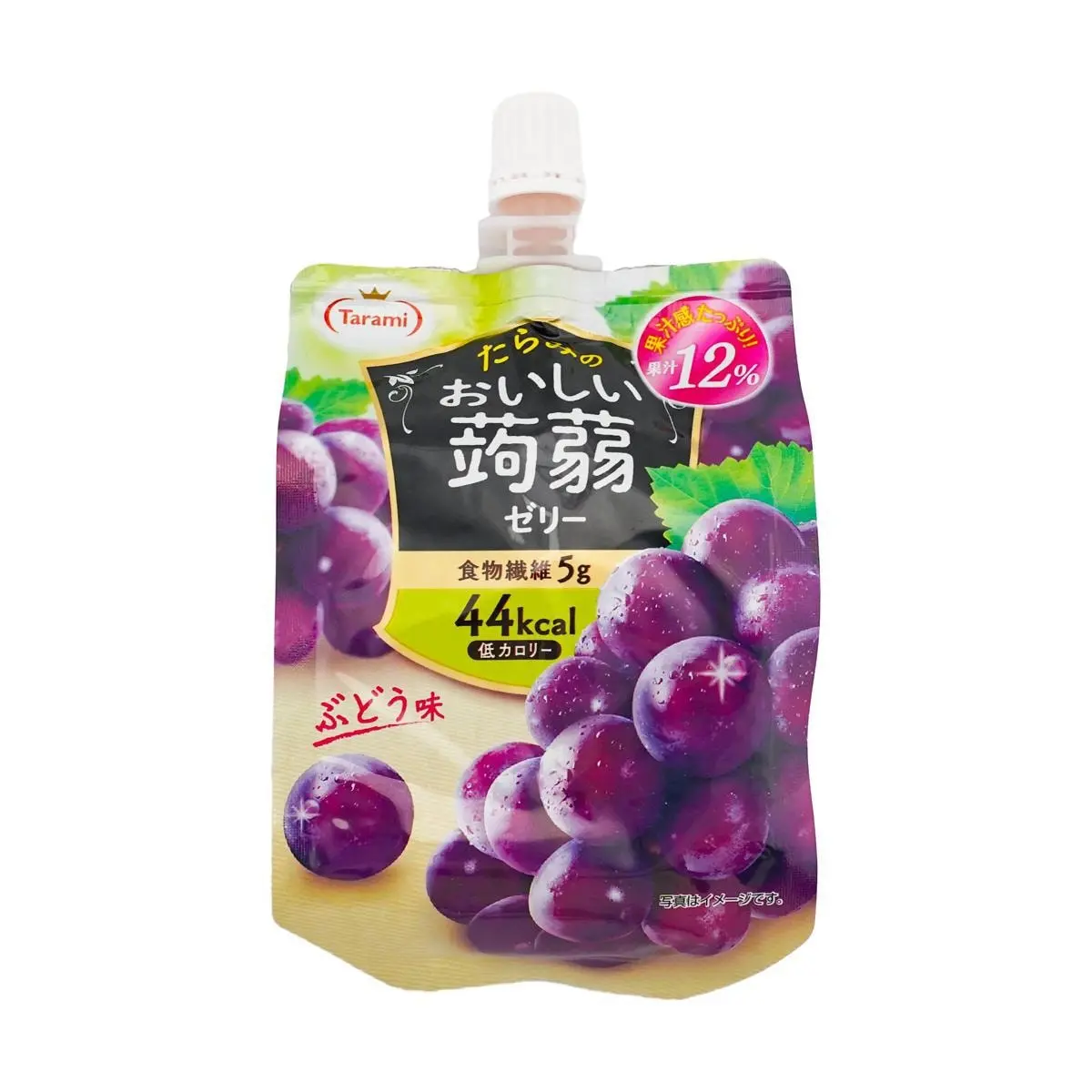 TARAMI Japan Konjac Jelly Drink Pouch - Purple Grape Flavor, 150g, Low Calorie, Fat-Free, Healthy Snack