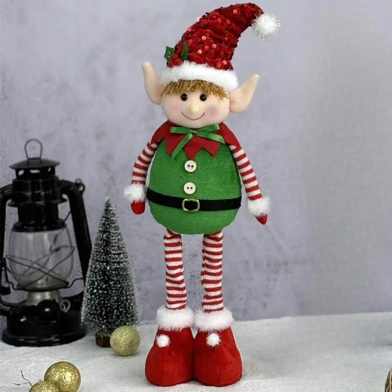 Christmas Telescopic Legs Elf Doll Ornaments Children's Gifts Home Decoration Elf Doll Ornaments