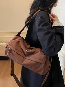 Large Capacity Lightweight Soft Tote Bag, Travel Backpack, Casual Shoulder Crossbody Handbag, Fashionable Simplicity Versatile Storage Bag