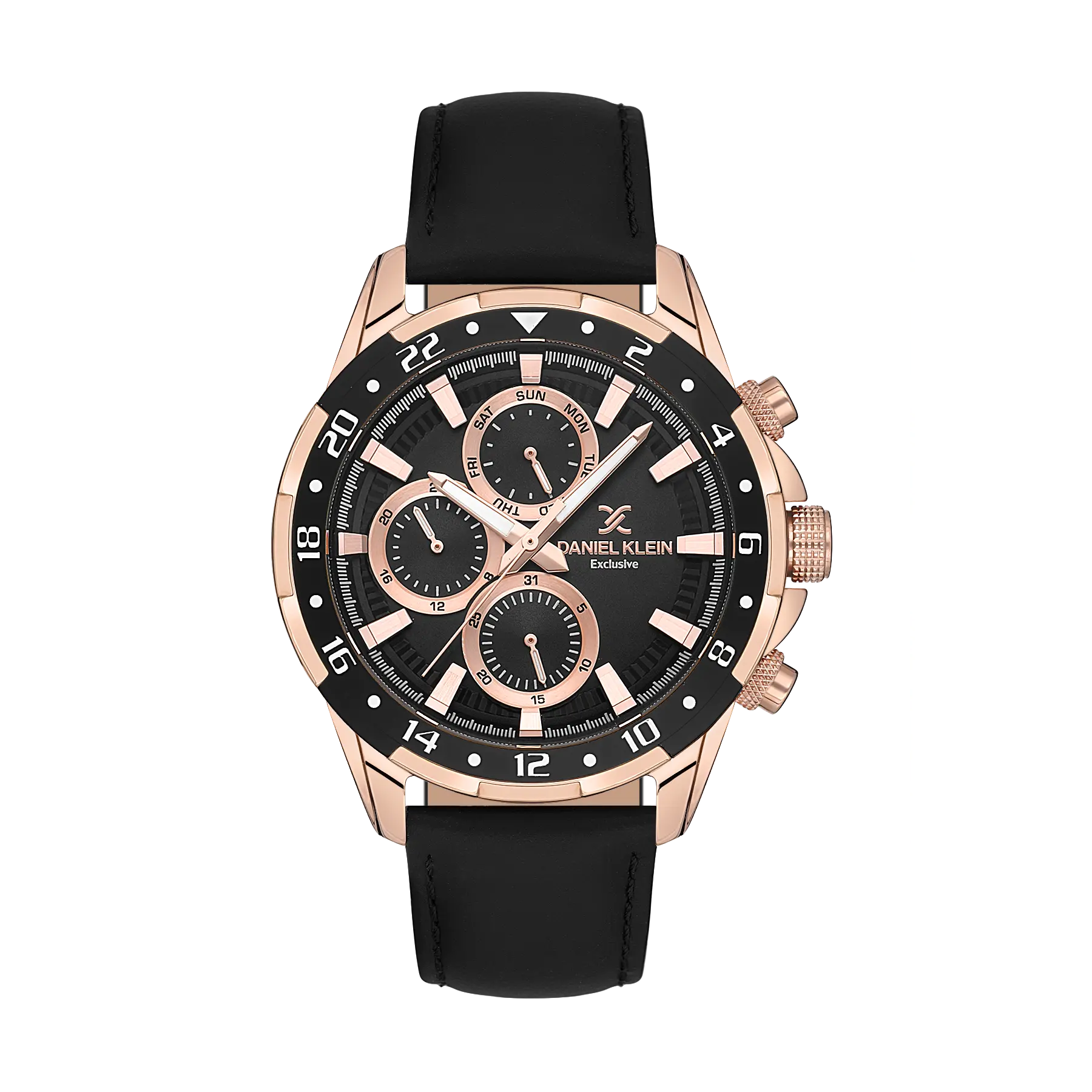 Daniel Klein Exclusive Men Black Dial/Rose Gold Watch