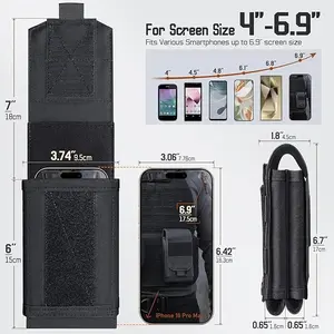 Double Molle Laser Cell Phone Pouch Tactical Belt EDC Pouch Holder Waist Accessories Bag Outdoor Camping Mobile Phone Pack Bag