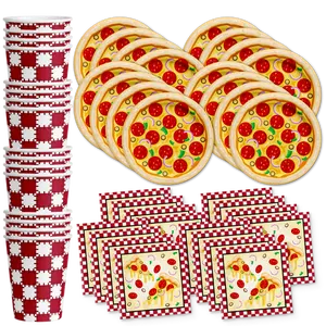Pizza Birthday Party Tableware Kit For 16 Guests