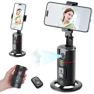 Ohhgo Auto Face Tracking Phone Holder Tripod, No App Required, 360° Rotation Smart Face Body Tracking Tripod Selfie Phone Camera Stand for TIK Tok, Vlog, Live Streaming, Youtube Video OhhGo