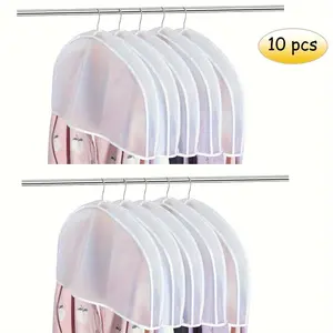 Set of 10 Travel Garment Dust Covers, No Hooks Included - Hanging Storage Bags for Suits, Coats, And Jackets - Shields Clothing from Dust And Dirt
