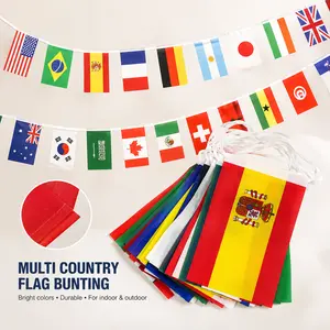 2026 football Cup Flag 14x21cm 42pcs Small World Flag Hanging Flag NEW cup Countries Flag for Bar Bunting Decoration