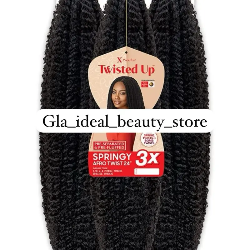 Crochet Braids X-pression Twisted Up 3X Springy Afro Twist 24” (3 Packs) - Prepared for Springy Style