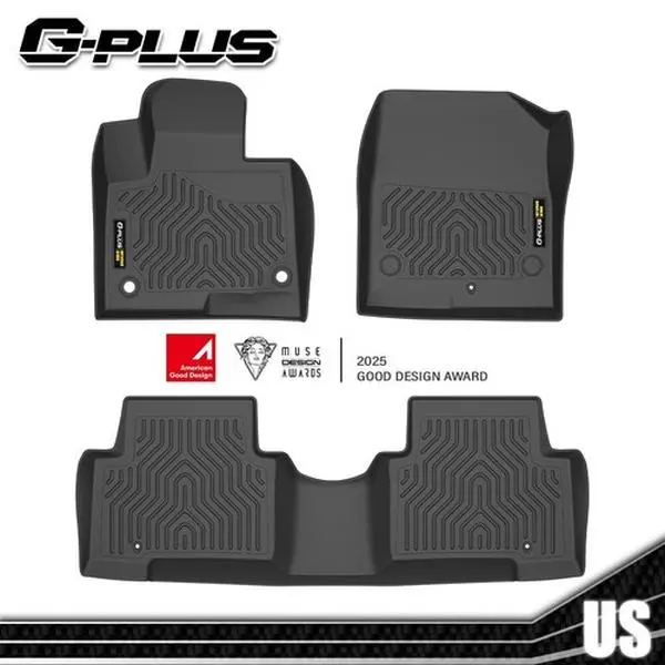 MOTOR GPLUS Custom-Fit Synthetic 3D Scan All-Weather TPE Automotive Car Dust Mats - Waterproof, Stainproof, Anti-Slip, Durable, Easy-to-Clean Liners for 13-18 Hyundai Santa Fe Sport (5-Passenger Fit) Car Accessory