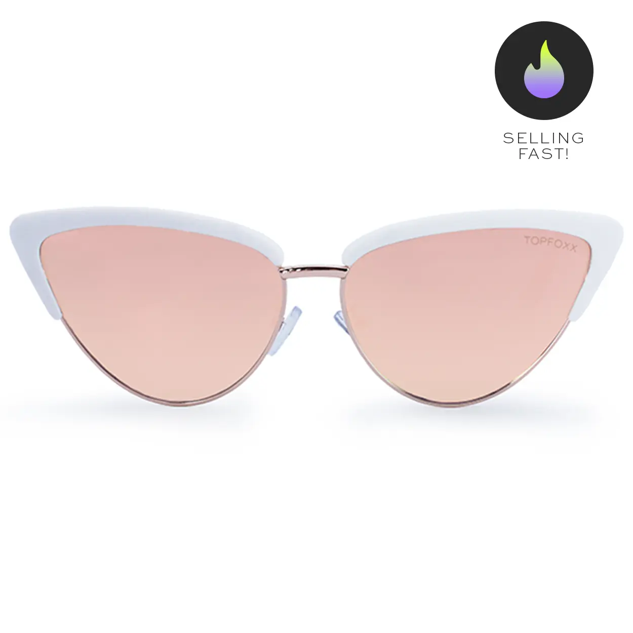 Ava - Rose Gold - Cat Eye Sunglasses - FDA Shatter-Resistant Lenses - UV400 - For Women & Men