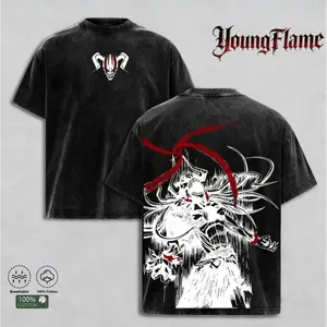 Retro Oversized Heavyweight Pure Cotton Anime/Manga Hoodies & T-Shirts — Double-Sided Print Vintage Unisex Streetwear Tops (Bleach: Bankai Edition) — Japanese Anime Merchandise for Men   clothing good graphic tees covenant