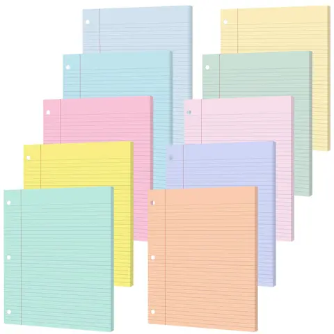 GISGFIM Durable College-Ruled Loose Leaf Binder Paper - 100 Thick Sheets, 8"x10.5" in 3-Hole Punched Refill Inserts, Compatible with 3-Ring Binders & Most Pens/Pencils/Markers, Back to School Office Supplies for Clean Writing Experience