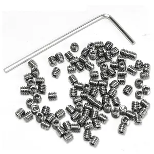 100pcs M2 X 2mm 304 Set Screws Stainless Steel 2mm x 2mm Set Screws,Allen Head Hex Hexagon Socket Set Screws with 0.9mm Allen Wrench,2mm Set Screw hex Allen Head Socket Set Screws.