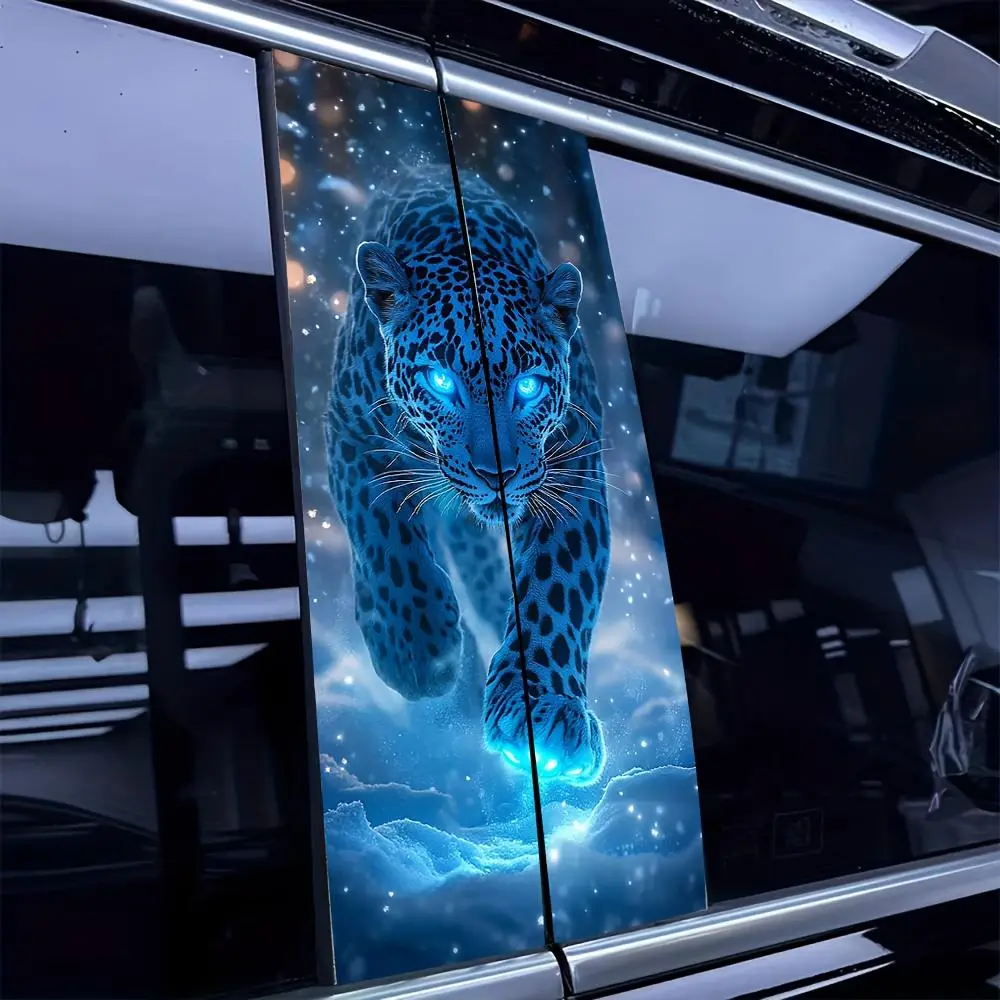 Leopard Pattern Car Sticker, Waterproof & Anti-scratch Car Decal, Car Decorative Sticker, Car Exterior Decoration Accessories for Car, Laptop, Helmet, Motorcycle, Refrigerator, Multipurpose Car Decal