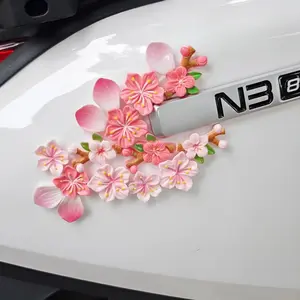 3D stereoscopic peach blossom decorative stickers DIY combination Cute cherry blossom pattern stereoscopic stickers are suitable for car stickers and decorations on cars, motorcycles, toilets, refrigerators, etc Car Decal