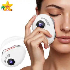 SHMHE Electric Gua Sha Massager, Face Sculpting Tool with 9-Level Heat & Vibration, Anti-Aging, Neck & Face Lift, Wrinkle and Puffiness Reduction led guasha