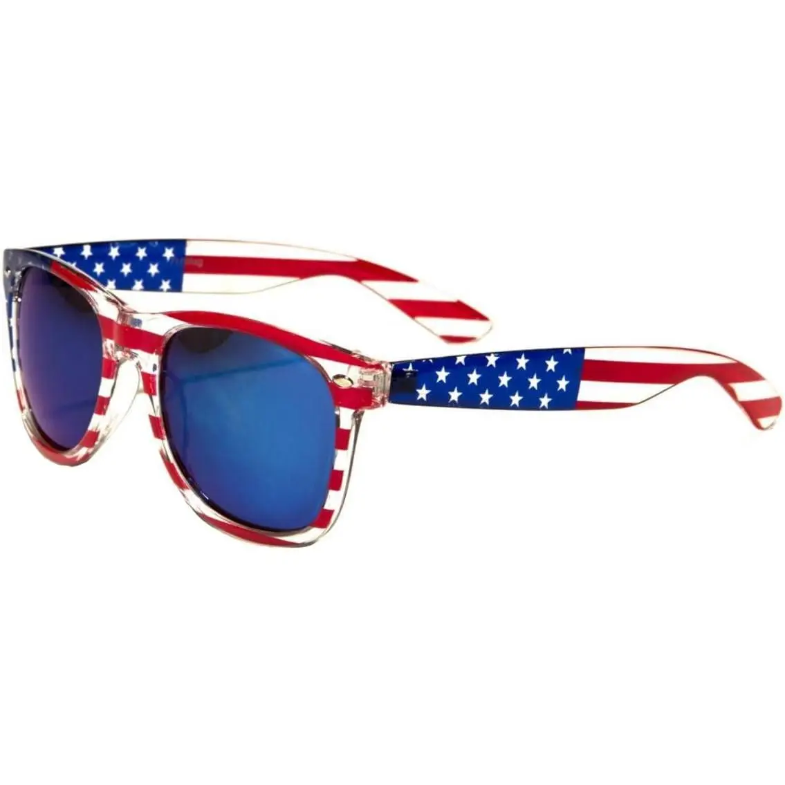 Classic  Patriot Flag Mirror Sunglasses  - Transparent Frame