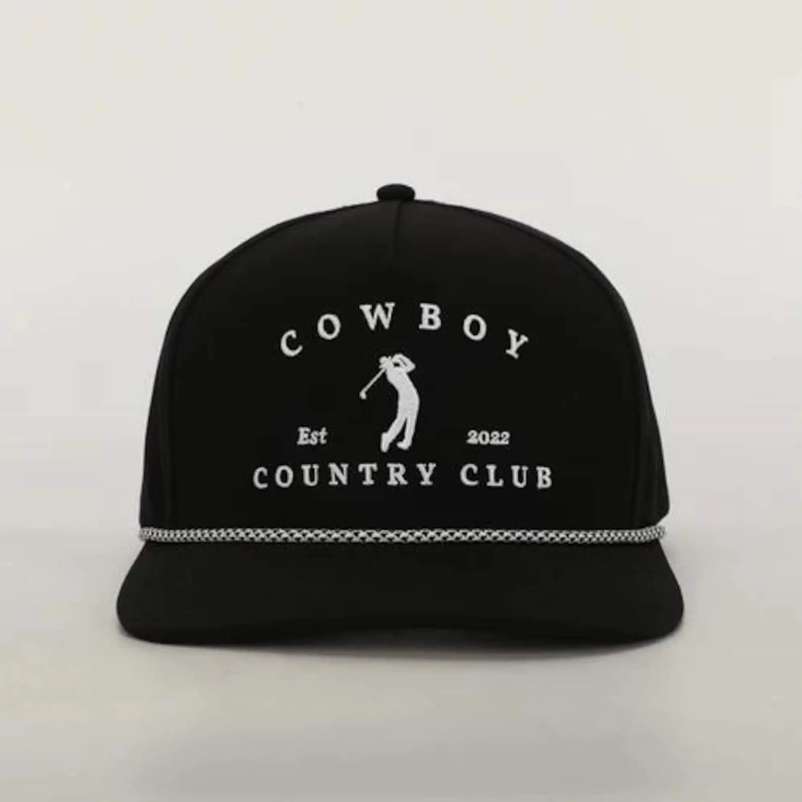 Cowboy Country Club Horse Rope Hat, Vintage Golf Trucker Cap for Men & Women, Adjustable Snapback for Golf, Tennis, Pickleball & Outdoor Sports