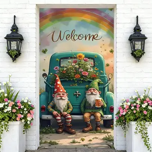 Elastic Room Door Decoration Set, Simple Installation, Christmas Door Cover, Holiday Party Decor, Indoor Outdoor Use, 82.7x35.4 Inches