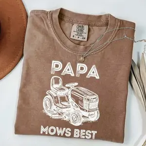 Comfort Colors Papa Mows Best T-Shirt, Funny Dad Shirt, Vintage Lawn Mower Graphic Tee, Comfort Colors Graphic Tee, Casual Outfit, Vintage Wash Shirt, Oversized Women’s Outfit, Apr 5