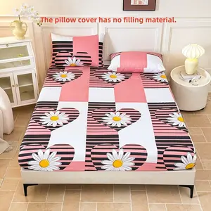 3pcs Daisy Dream Bed Skirt Set, Soft and Comfortable, Suitable for All Home Decor, Includes 1 Bed Skirt + 2 Pillowcases, Seasonal Use