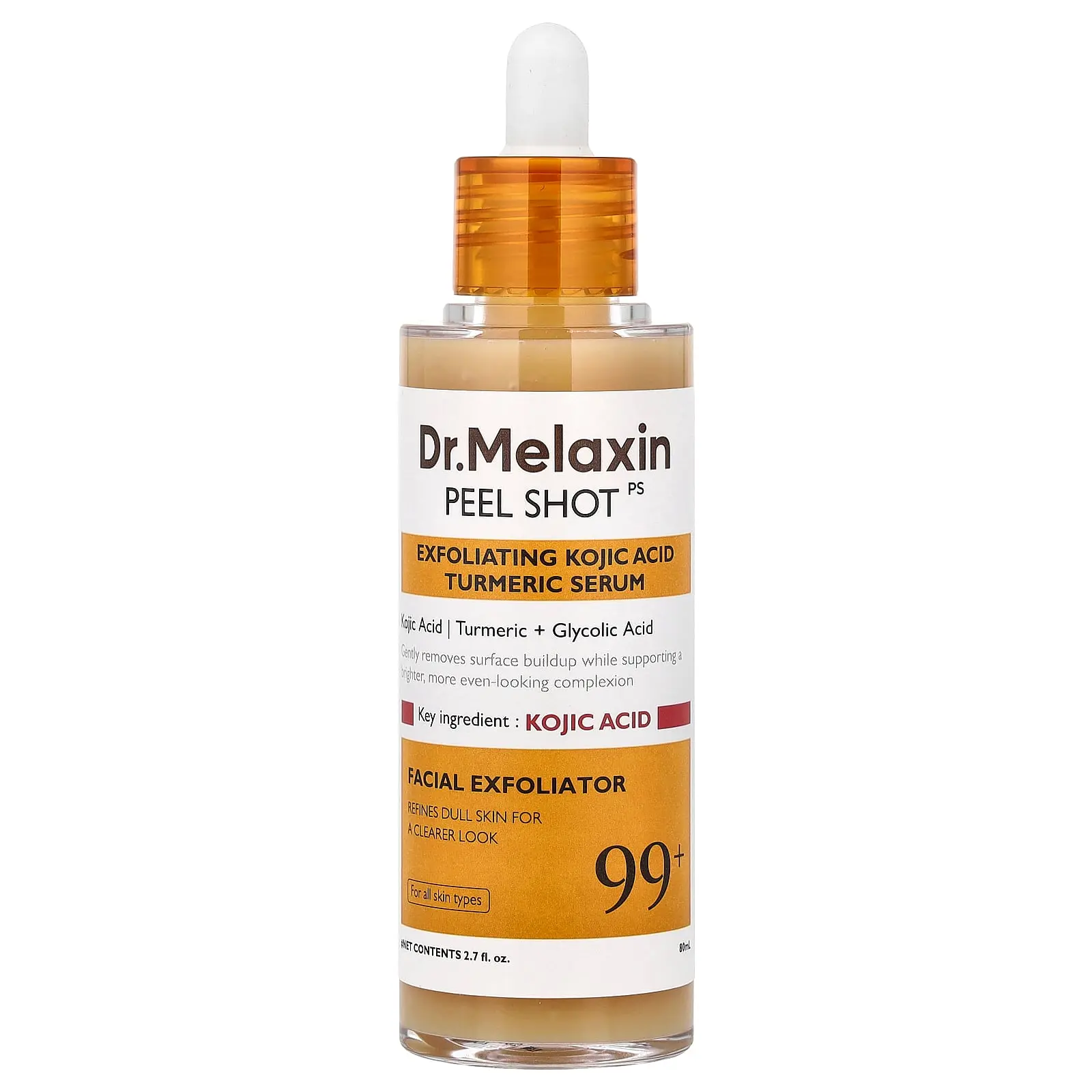 Dr.Melaxin Peel Shot, Exfoliating Kojic Acid and Turmeric Serum, For All Skin Types, 2.7 fl oz (80 ml)