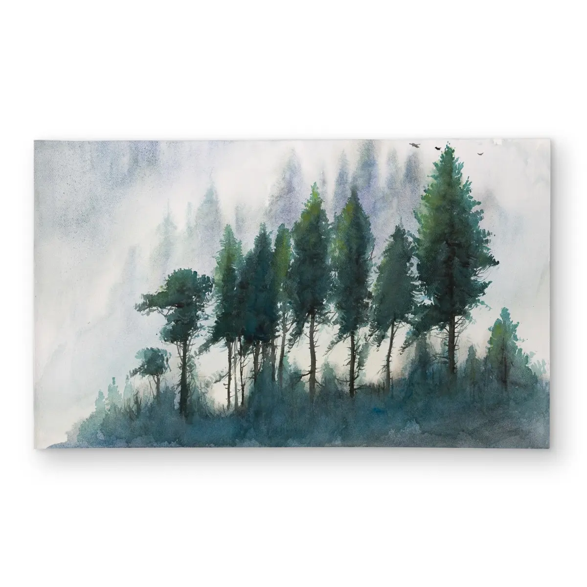 360 stand Polyester Chenille Print Outdoor Rug - 3x5 ft Rectangle, Watercolor Art Mountain Scene, Nature-Inspired Green Home Decor Carpet, Waterproof Rug, Home Decorative Rug, Garden Decoration Rug